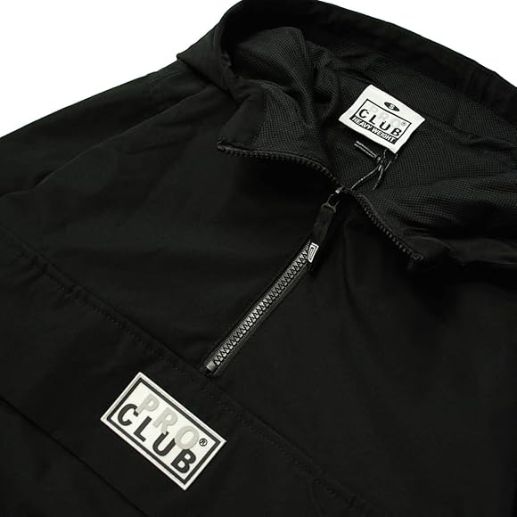 Amazon | [プロクラブ] PRO CLUB NYLON ANORAK PULLOVER JACKET BLACK